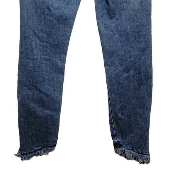 Kancan Loveland Mid Rise Fray Raw Angled Hem Skinny 6204m Distressed 5/26 - Picture 11 of 11